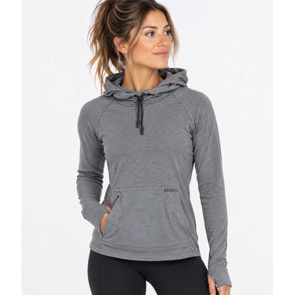 NOBULL‎ Womens Small Gray Performance Hoodie Pullover Athletic Training Workout